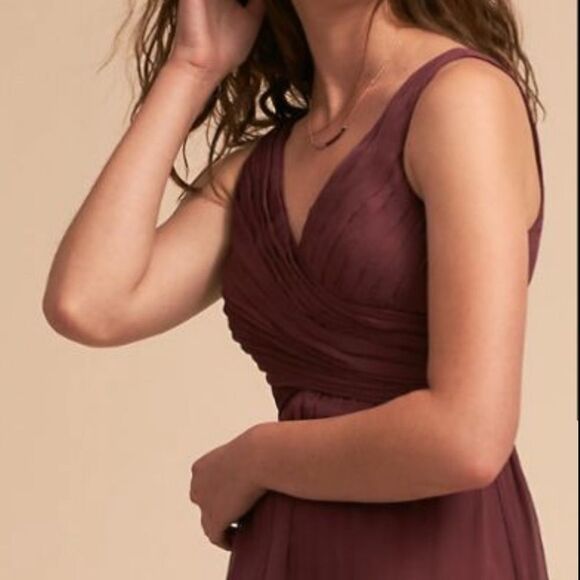 NWOT BHLDN Anthropologie Angie Burgundy Dress SzL - Picture 2 of 11